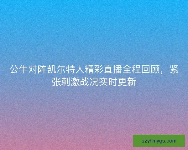 公牛对阵凯尔特人精彩直播全程回顾，紧张刺激战况实时更新